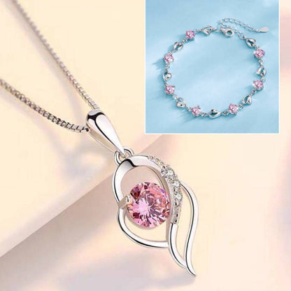 💎Zestaw bransoletki i naszyjnika z srebra próby 925 „Serce Oceanu