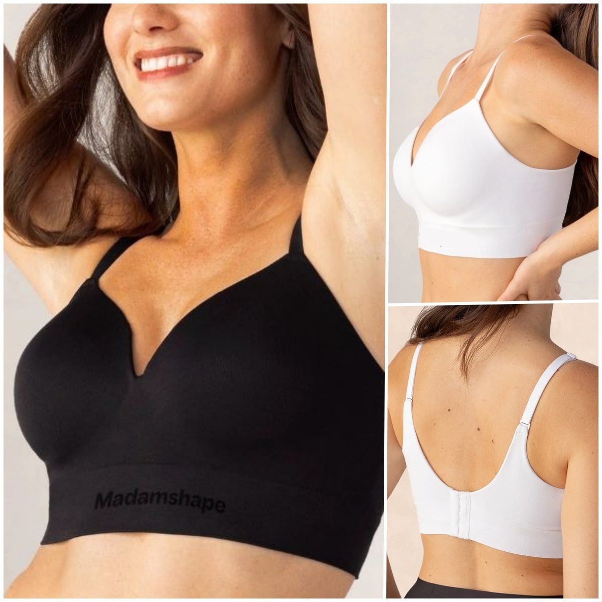 💖💖【3 sztuki】Biustonosz kompresyjny i push-up | Wygodne wsparcie, idealne dopasowanie!