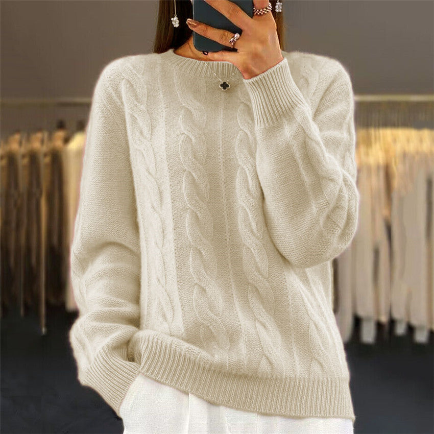 🔥⛄【S-XL】Nowy sweter z wełny na jesień i zimę 2025, jednolity kolor, wysokiej jakości