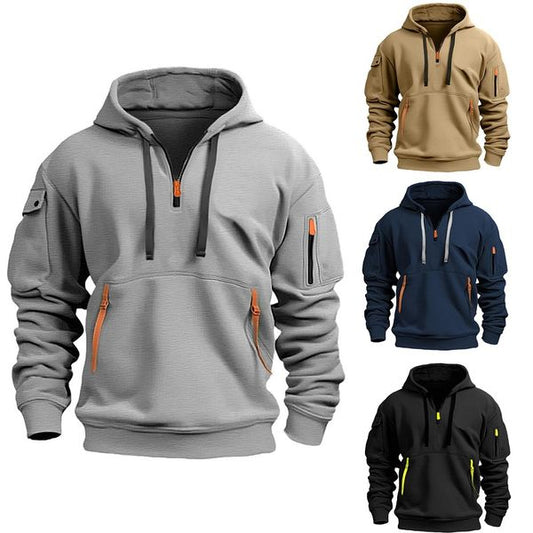💥【S-5XL】Męska sportowa bluza z kapturem zapinana na zamek i wiele kieszeni