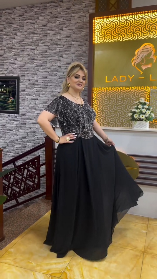 【S~5XL】Elegantné, dlhé dámske šaty s krátkym rukávom