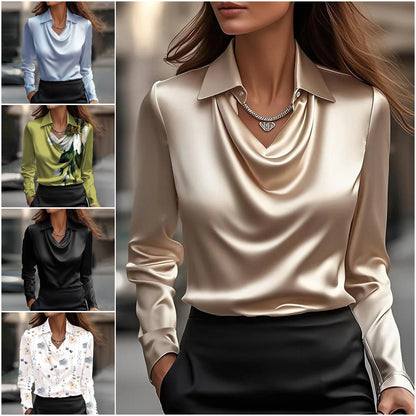 💕【Último día – 50% de descuento】✨Camisa de Seda de Moda 2025 para un Estilo Elegante – Tela Suave, Corte Moderno y la Elección Perfecta para Cada Día!