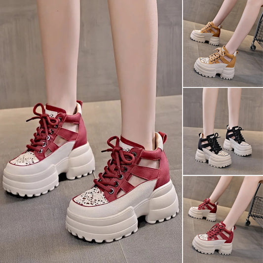 【35-40】👟2025 Nowe letnie damskie buty casualowe z oddychającą grubą podeszwą