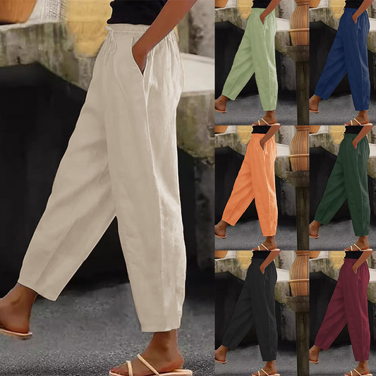 😍Poslední den akce - sleva 50 %💕【S-5XL】Dámské ležérní kalhoty z bavlny a lnu-Z