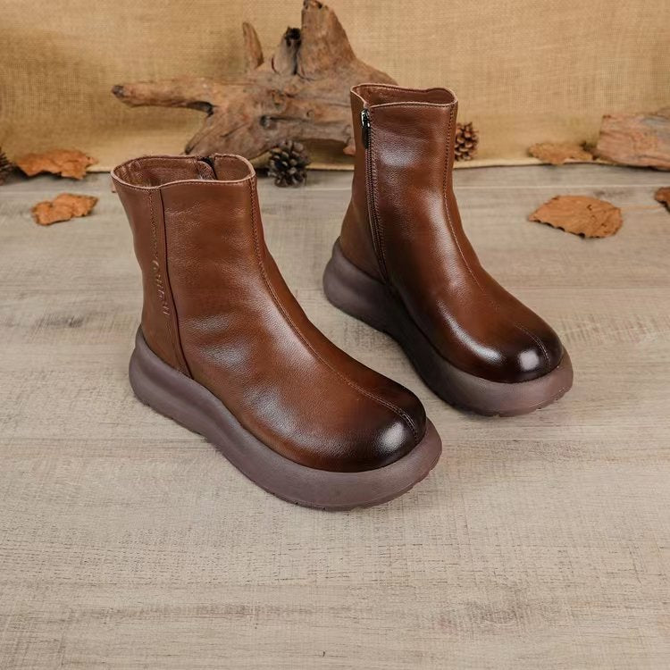 ✨💕 【35-40】2024 zimowe nowe damskie krótkie buty zimowe z wełnianą retro grubą podeszwą