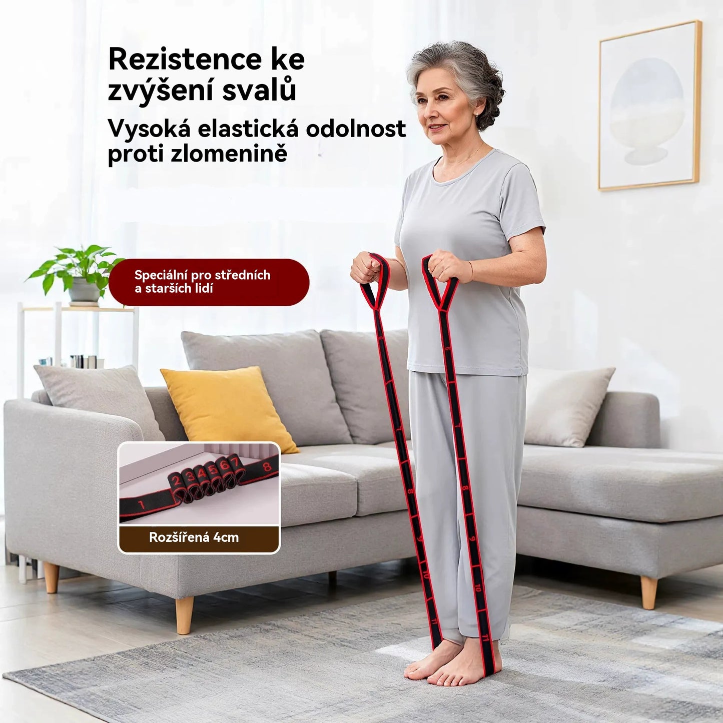 🦵👍【Kupte 1 a získejte 1 zdarma】😍 Odporová guma pro budování svalů, protahování nohou a elastická guma pro osoby středního a staršího věku.