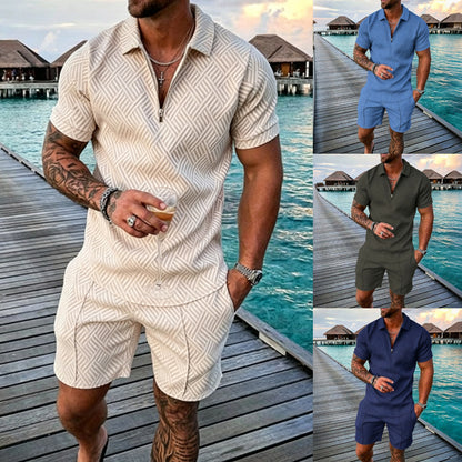 😎 50 % popusta 🔥【Majica + hlače】 (40–130 kg) Moški polo komplet z zadrgo in 3D-tiskom ✅️Plačilo ob dostavi ✅️70 % popusta na 2 artikla