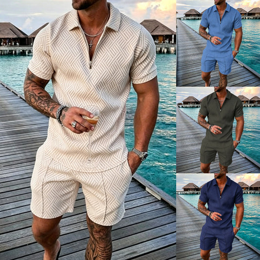 😎 50 % popusta 🔥【Majica + hlače】 (40–130 kg) Moški polo komplet z zadrgo in 3D-tiskom ✅️Plačilo ob dostavi ✅️70 % popusta na 2 artikla
