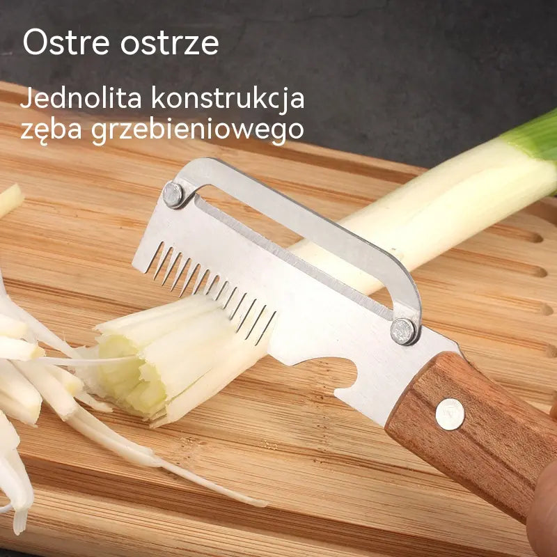 ✅Kup 1, a 1 dostaniesz gratis (2 produkty) 🧅🔪 Wielofunkcyjny obierak kuchenny 3 w 1: obiera, kroi i otwiera butelki! 🔥
