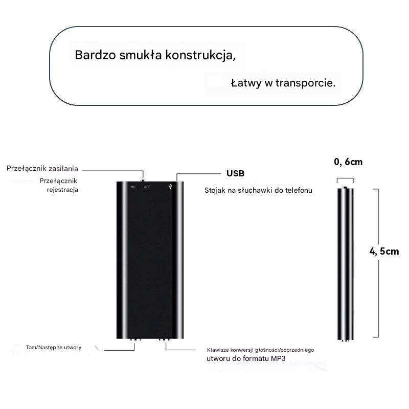🔴【32GB】Miniaturowy dyktafon z inteligentną funkcją aktywacji głosem
