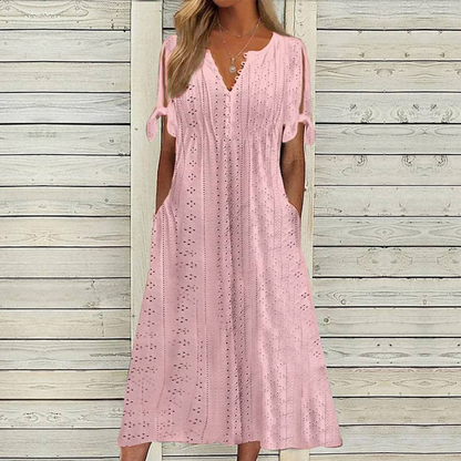 【Doprava zdarma】👗2026 Volnočasové vyšívané šaty s vysokým pasem – elegantní a pohodlné