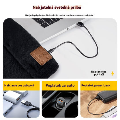 🔥Kúpte 1 a dostanete 1 zadarmo🔥🧢Nabíjateľná LED čiapka s Bluetooth，Zostaňte v teple💡
