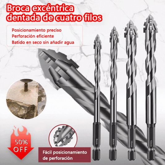 🛠️【4+5+6+8+10+12mm】🔥Oferta caliente 2025🔥Juego de brocas excéntricas de 4 flautas de alta resistencia