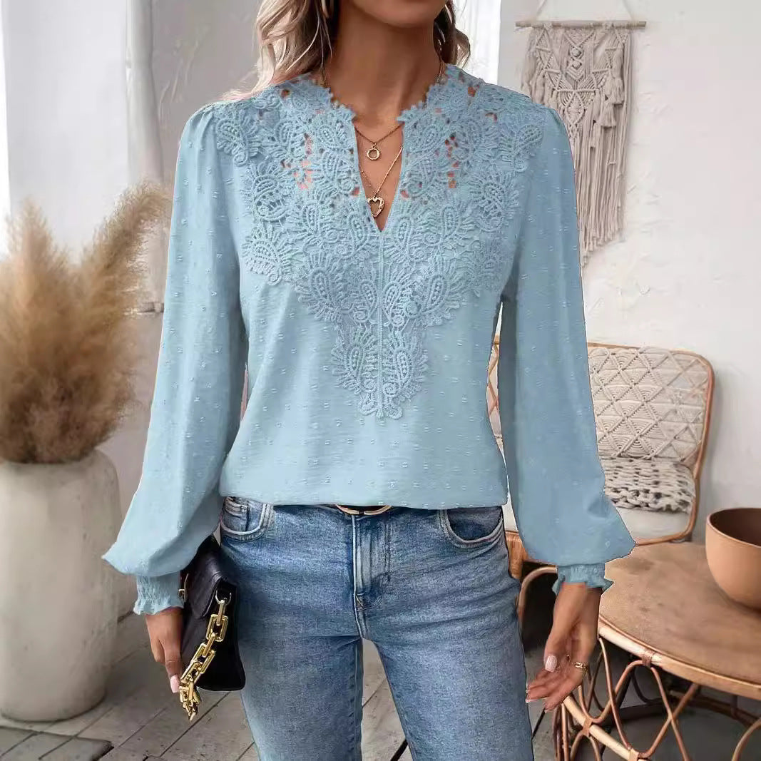 ✨【S-2XL】✨Bluzka z koronką 2026 | Długi rękaw | Elegancki i wyrafinowany styl