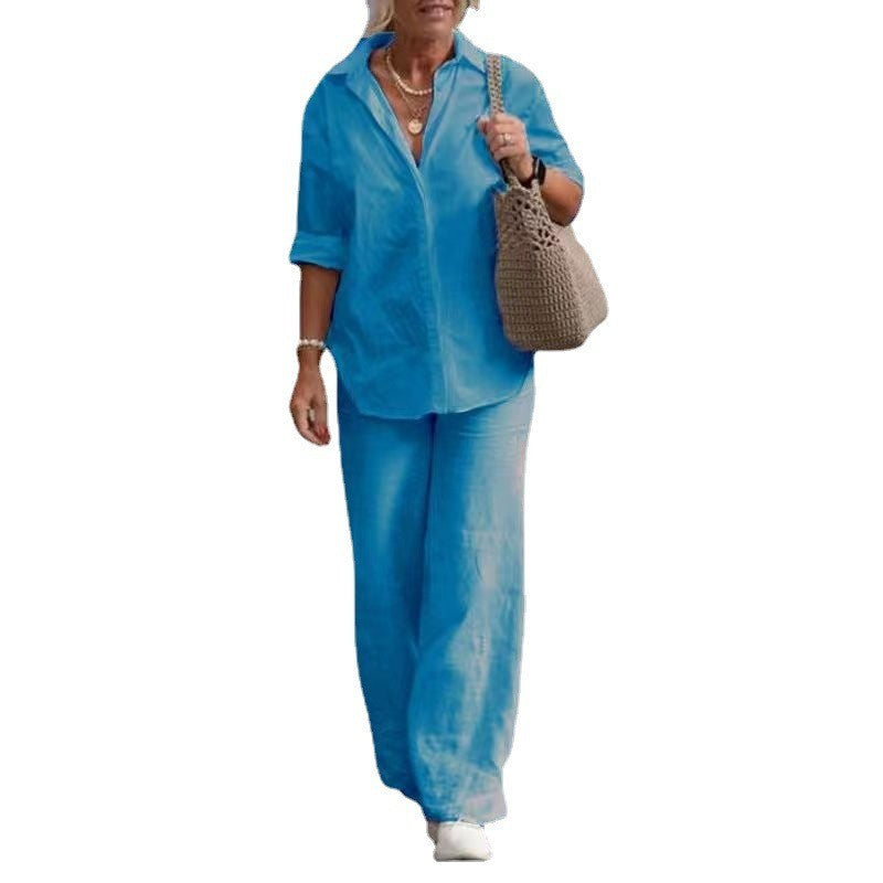 💕【S-5XL】Dámské ležérní soupravy 2026 - oversized košile a široké kalhoty