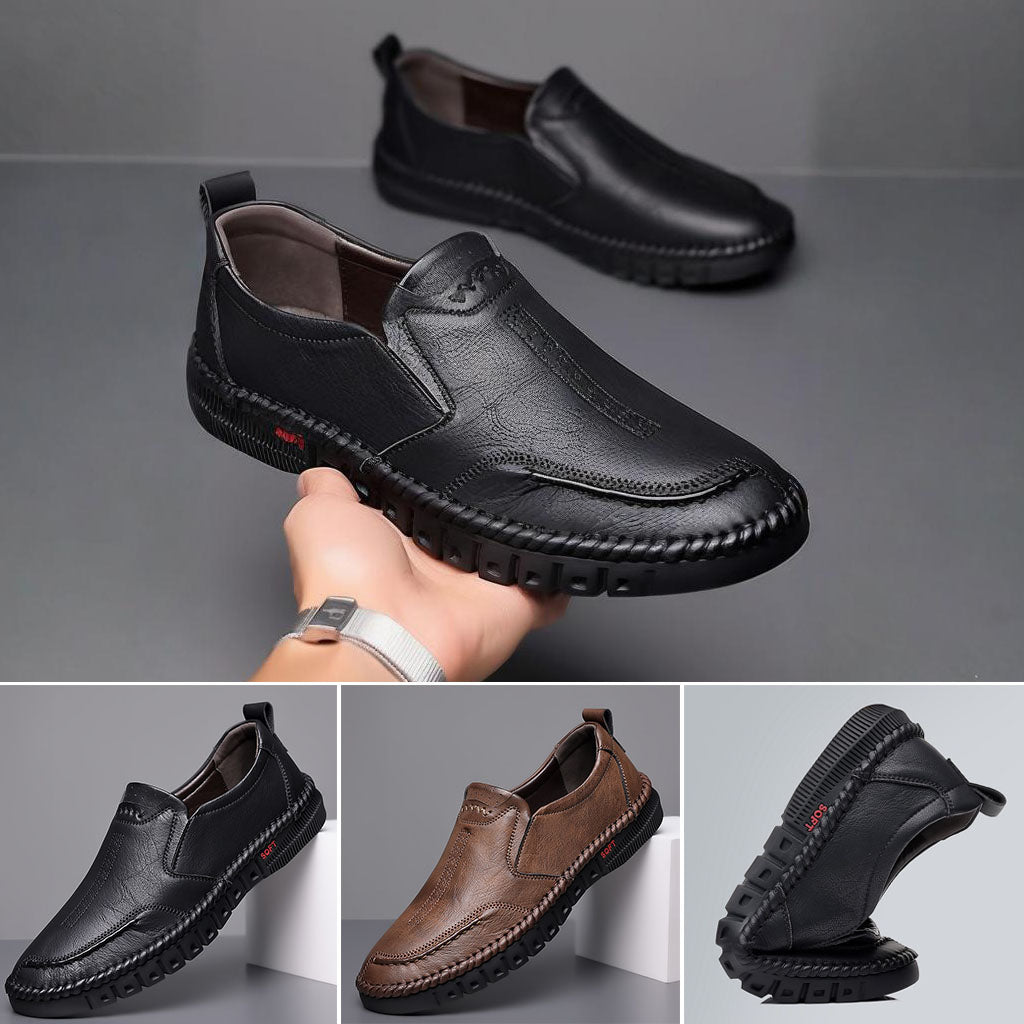👞【39–44】Nové pánské ležérní kožené boty pravá kůže měkká podrážka protiskluzové a prodyšné