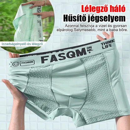 🔥6 kusů za 640 Kč🔥🔥 Nový styl, pohodlné a prodyšné, síťované, ledové hedvábné boxerky velké velikosti 3640701