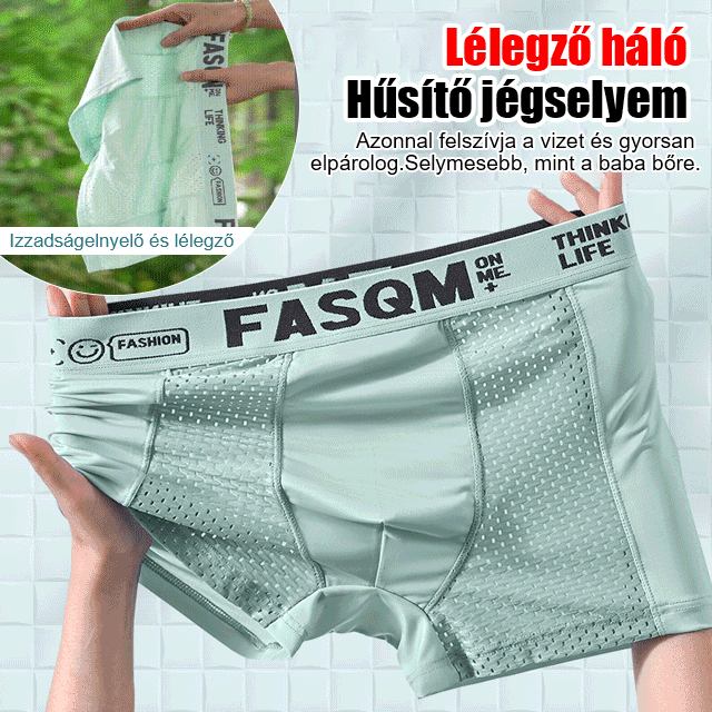 【6 db】 Férfi Ice Silk légáteresztő hálós boxernadrág