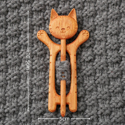 🎁(1 juego de 3)Broche de madera con forma de animal para regalar