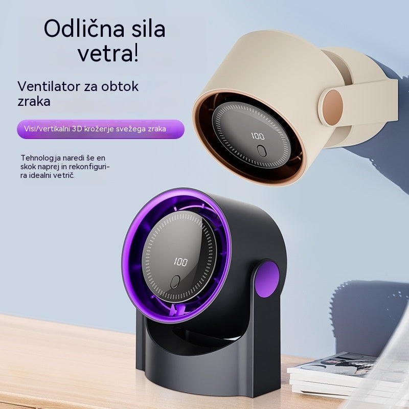 🧊🍃Nov namizni ventilator brez lopatic v obliki turbine (za montažo na steno)