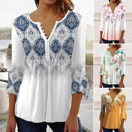 😍【Poslední den – sleva 50 %!】Stylové dámské tričko s výstřihem do V [S-5XL]