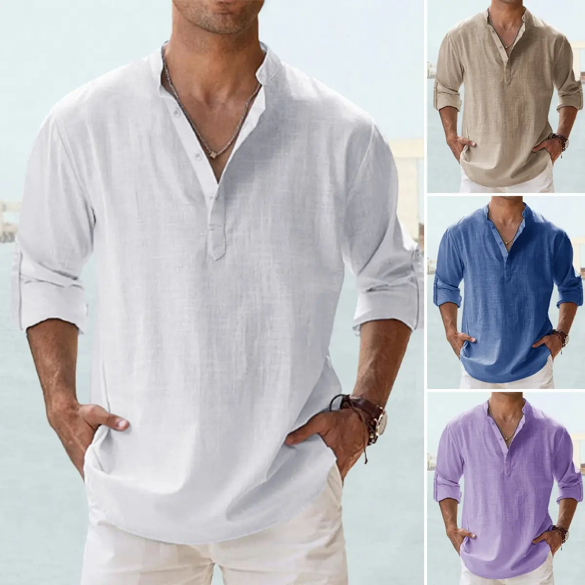 🔥【S–5XL】Férfi légáteresztő pamut-len ing – kényelmes, könnyű és bő szabású