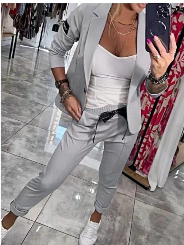 💥Wyprzedaż -49%✨【S-3XL】Kurtka i spodnie damskie casualowe (komplet 2 części)