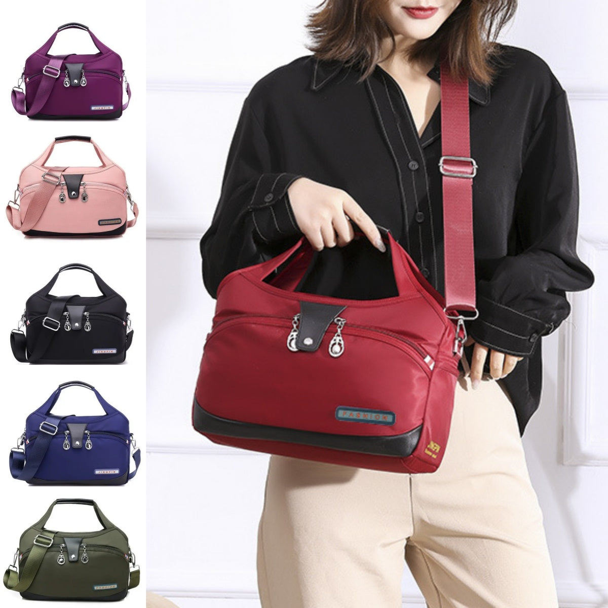 👜【50% kedvezmény】Divatos női könnyű, lezser Oxford szövet kézitáska nagy kapacitással, 💧Vízálló, ✅Tökéletes utazáshoz és vásárláshoz, ✅Többféle hordozási lehetőség: kézitáska, válltáska, oldaltáska