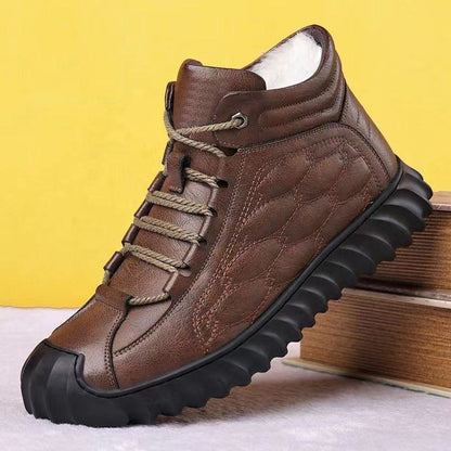 【39-44】 Bawełniane aksamitne buty zimowe, buty z prawdziwej skóry bydlęcej, bawełniane, męskie ciepłe, pogrubione wełniane śniegowce.
