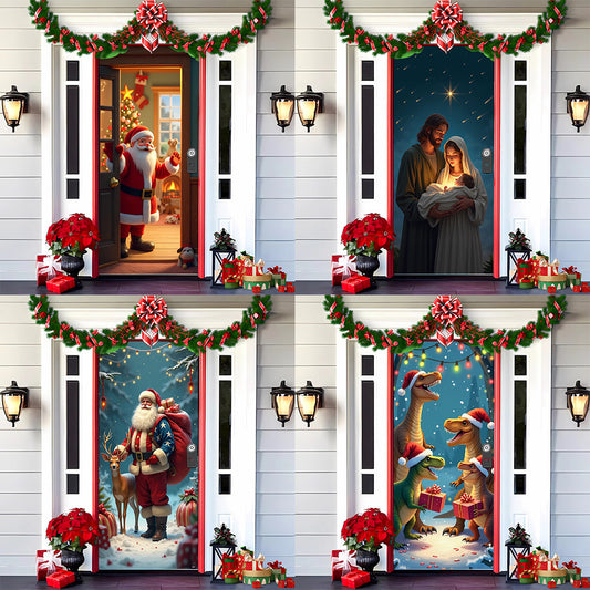 【Compra 1 y llévate 1 gratis】🎄Oferta anticipada de Navidad: 50 % de descuento en 🎅Decoraciones navideñas para puertas🎅