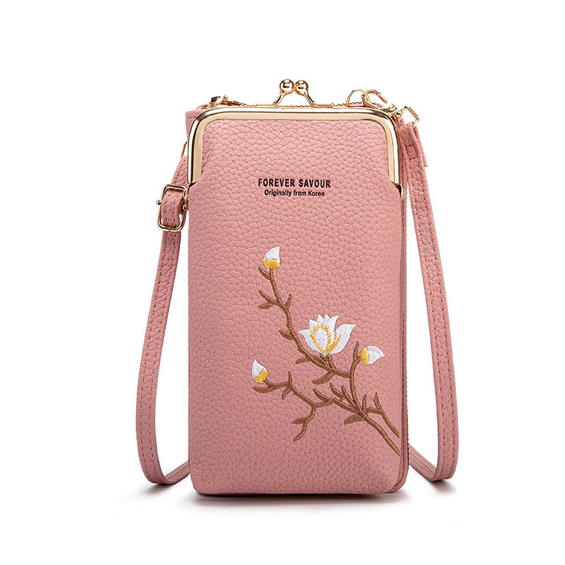 🎁【Kup 1, otrzymaj 1 gratis】👜 Portfel damski typu crossbody ze skóry bydlęcej z haftem i paskiem na ramię, model 2025