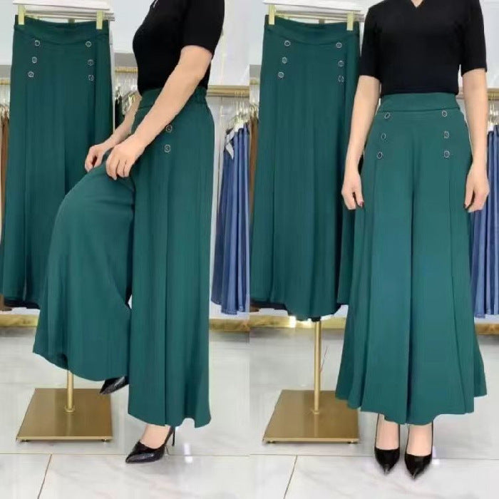 🔥【49% OFF】💖【M-5XL】 2026 jarní a letní dámská sukně s vysokým pasem a širokými nohami
