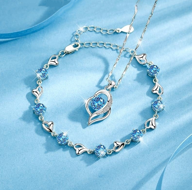 ✨【Kup 1, drugi gratis】💎 Zestaw bransoletki i naszyjnika ze srebra 925, modny i uniwersalny