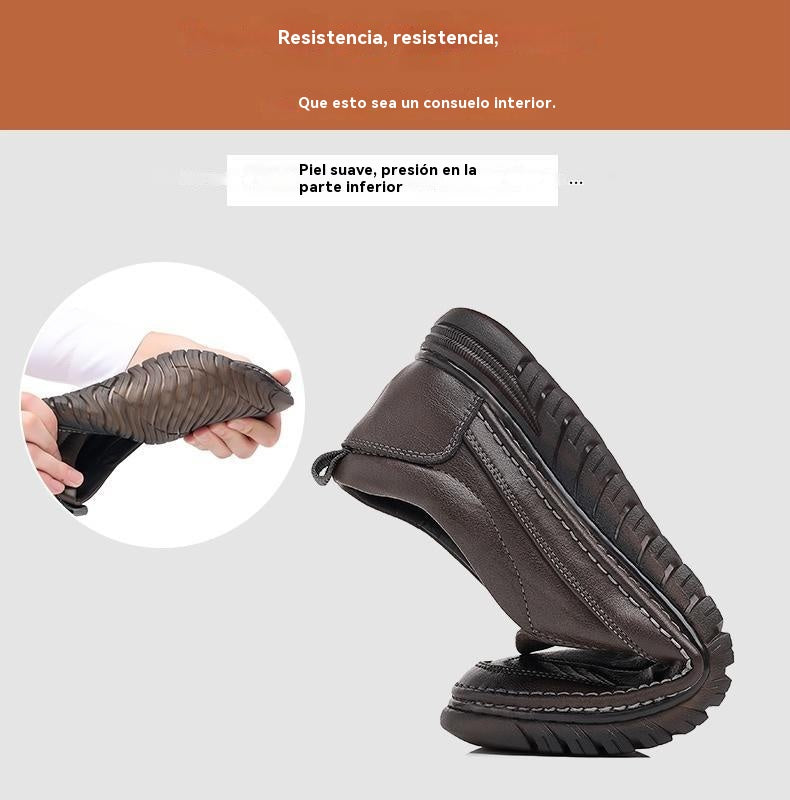 👞Promoción limitada 50%【39-44】Zapatillas deportivas de hombre 2025, de cuero natural, con suela suave, antideslizantes y transpirables" ✅