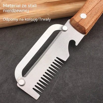 ✅Kup 1, a 1 dostaniesz gratis (2 produkty) 🧅🔪 Wielofunkcyjny obierak kuchenny 3 w 1: obiera, kroi i otwiera butelki! 🔥