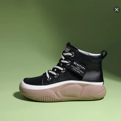 Buty Martin z czystej skóry bydlęcej z grubą podeszwą
