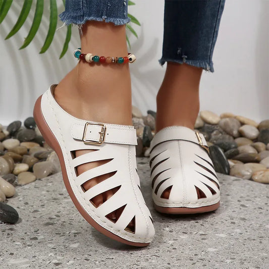 👡 Letnie chodaki z naturalnej skóry bydlęcej – ażurowy fason z zapięciem na rzep, anatomiczna podeszwa redukująca zmęczenie, 5 kolorów, rozmiary 36–43! ☀️✨