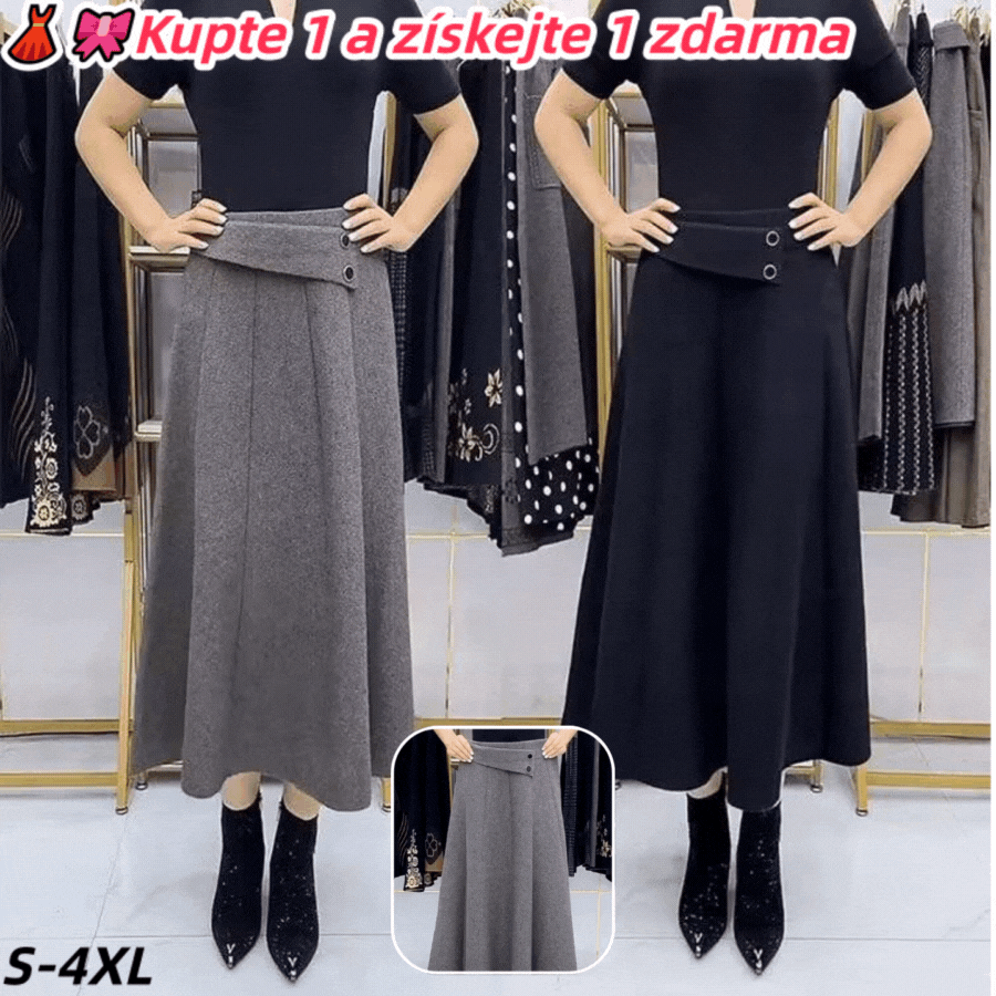 👗🎀 [S-4XL] Jesienno-zimowa wełniana spódnica midi