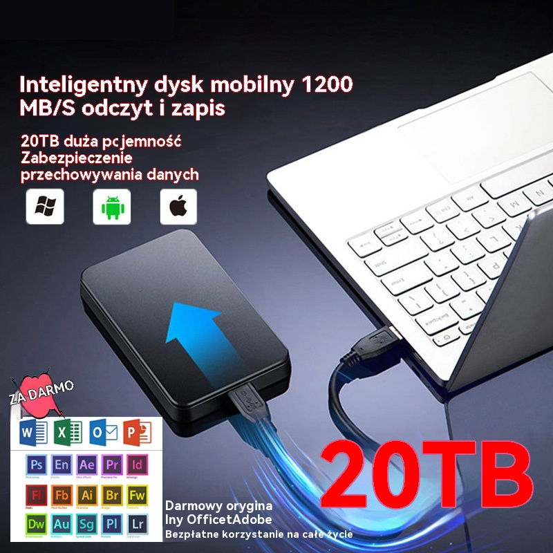 [Ostatni dzień zniżki 50%] Przenośny dysk twardy o pojemności 20 TB