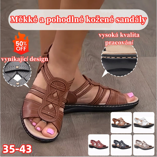 🔥【Bestseller】【35-43】Miękkie i wygodne skórzane sandały damskie