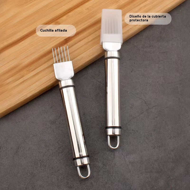 🔥Compra uno y llévate otro gratis🔥 Rebanador multifuncional de acero inoxidable | Rebanador | Cortador de verduras y cebollas | Herramientas de cocina