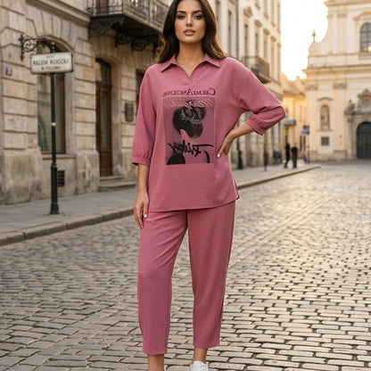 【M-3XL】Modern női kétrészes szett, lezser-sikkes dizájn, többféle elegáns színben kapható