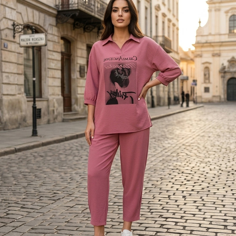 【M-3XL】Modern női kétrészes szett, lezser-sikkes dizájn, többféle elegáns színben kapható