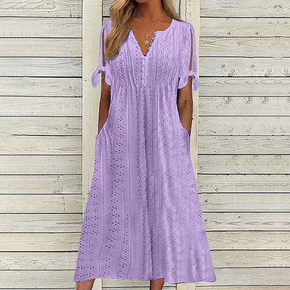 【Doprava zdarma】👗2026 Volnočasové vyšívané šaty s vysokým pasem – elegantní a pohodlné