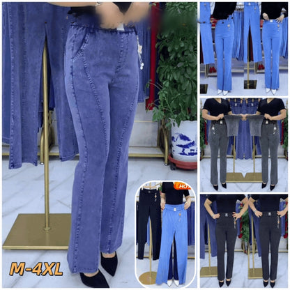 👖Poslední den – sleva 50 %!【S-4XL】Dámské strečové džíny s vysokým pasem