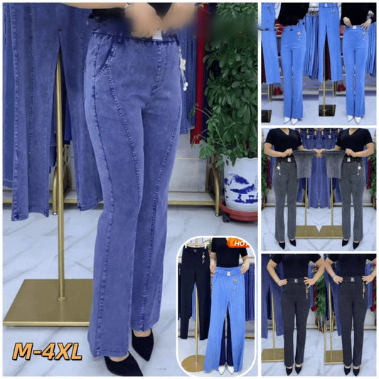 👖Poslední den – sleva 50 %!【S-4XL】Dámské strečové džíny s vysokým pasem