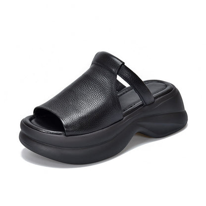 🔥🔥【35-40】👡Nowe damskie sandały z grubą podeszwą i wzorem „rybie usta”, które zwiększają wysokość (wysokość obcasa 6 cm)