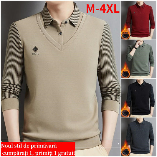 🔥🔥【M-4XL】 Męski dwuczęściowy, ciepły top z kaszmiru premium typu all-in-one dla mężczyzn