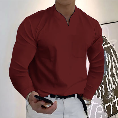 🔥Doprava zdarma🔥【S-5XL】Nové pánske tričko s výstrihom do V z elastickej bavlny 