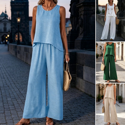 ✨ Poslední den – sleva 50 %! ✨【S-2XL】Dámská letní ležérní souprava, pohodlná a prodyšná. Volný a stylový střih.